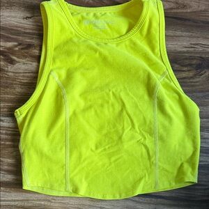 Beyond Yoga Neon Yellow Cropped Tank Top